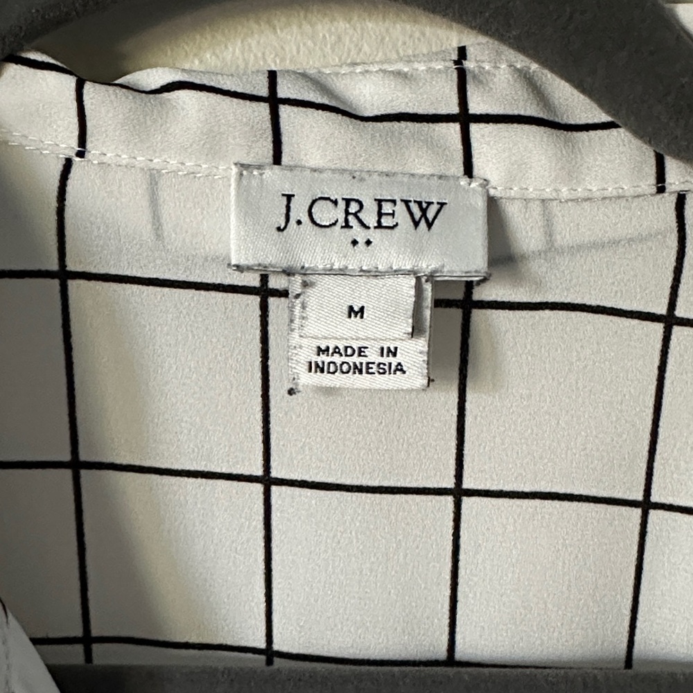 J. Crew White and Black Grid Pattern Shirt - Picture 2 of 4